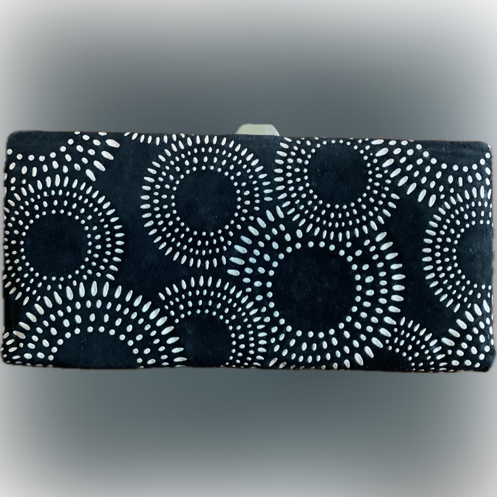 Lodi Vintage Black Velvet Clutch Wallet